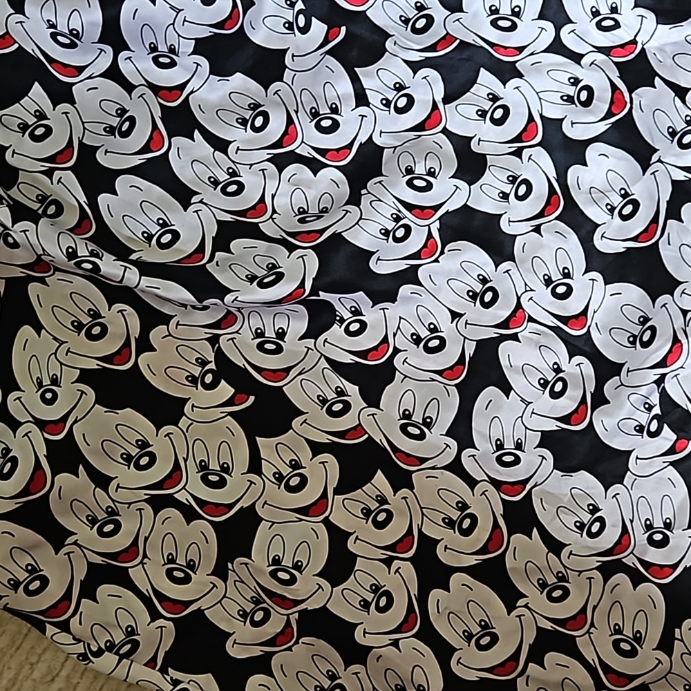 Vintage 90s NWT Walt Disney World Mickey Print Silk Chemise/ Slip